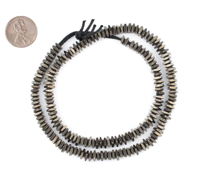 Geometric Midnight Brass Beads (5mm) - The Bead Chest