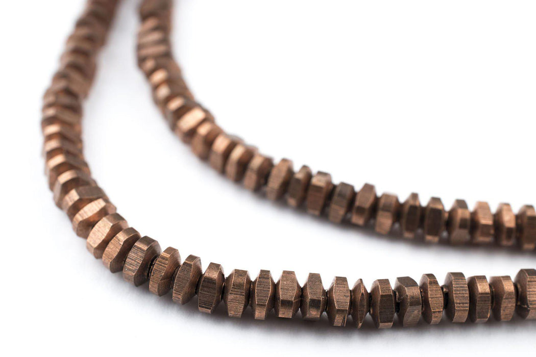 Antiqued Copper Triangle Heishi Beads (4mm) - The Bead Chest