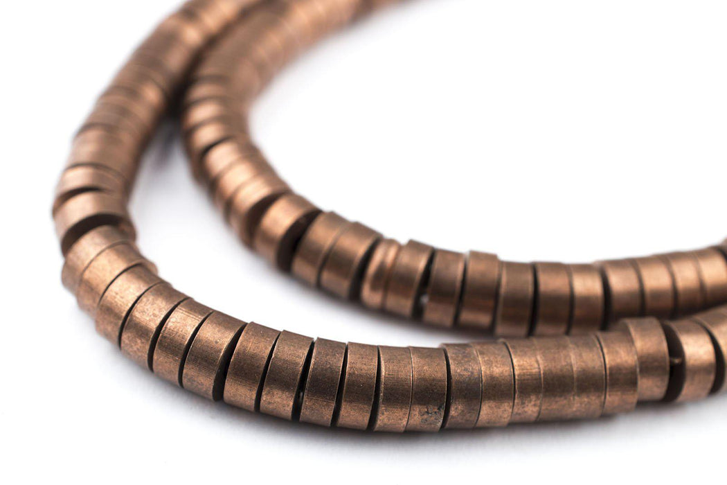 Antiqued Copper Snake Disk Beads (5mm) - The Bead Chest