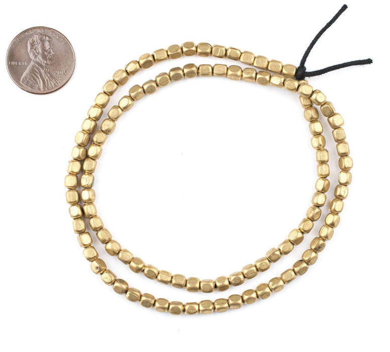Rounded Rectangle Brass Beads (4x3mm) - The Bead Chest