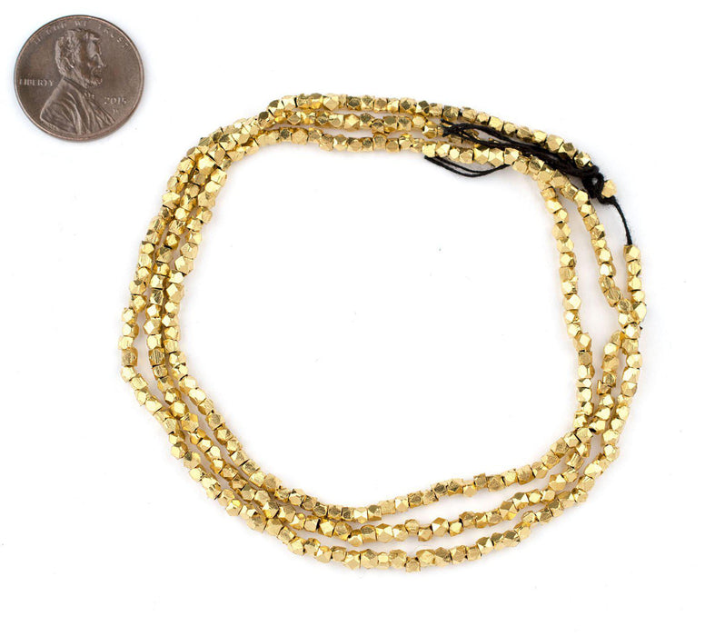 Brass Diamond Cut Beads (2mm) - The Bead Chest
