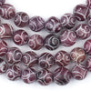 Red Geometric Patterned Jade Beads (8mm)