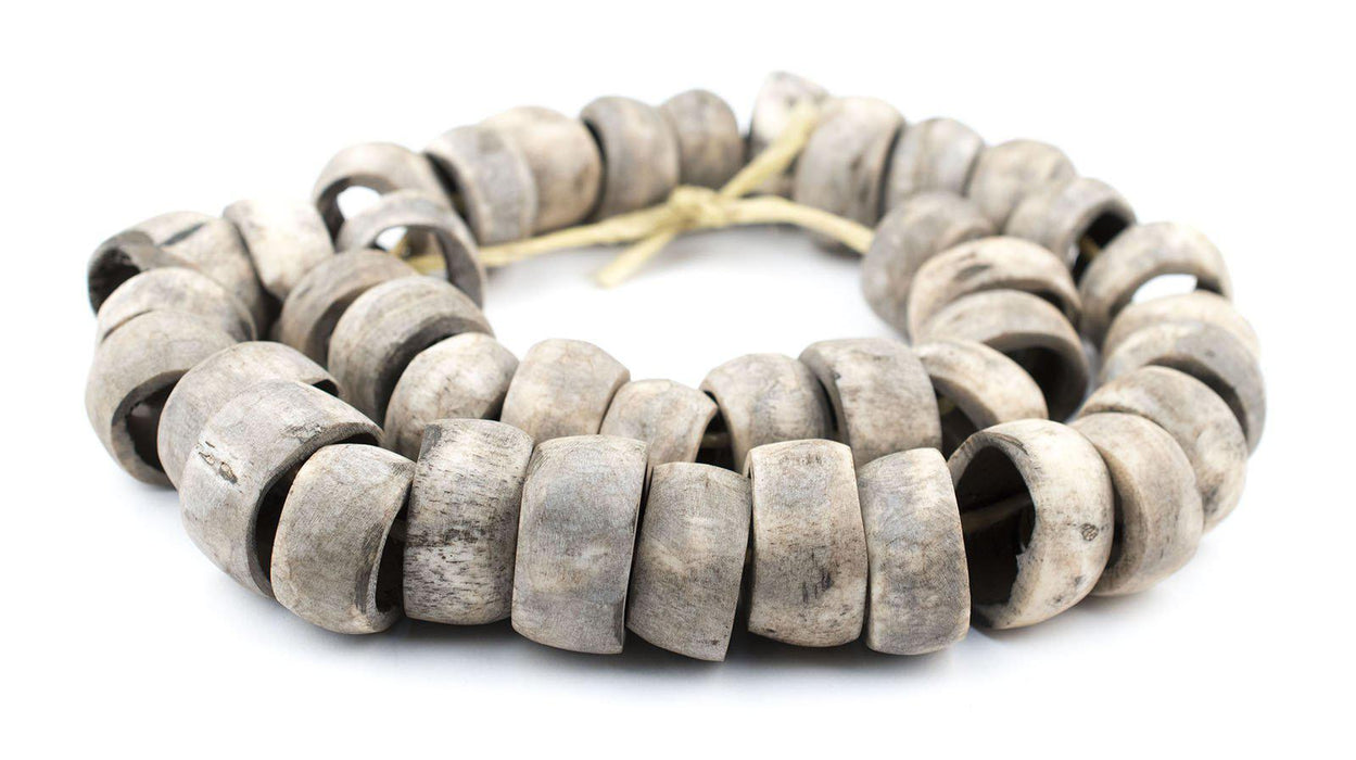 Rustic Grey Bone Beads (Ring) - The Bead Chest