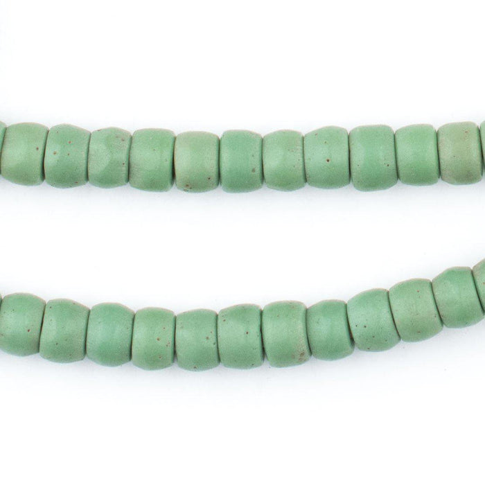 Green Prosser Button Beads (7mm) (Long Strand) - The Bead Chest