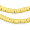Yellow Sliced Prosser Button Beads (8mm) (Long Strand)