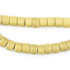 Yellow Prosser Button Beads (8mm) (Long Strand)