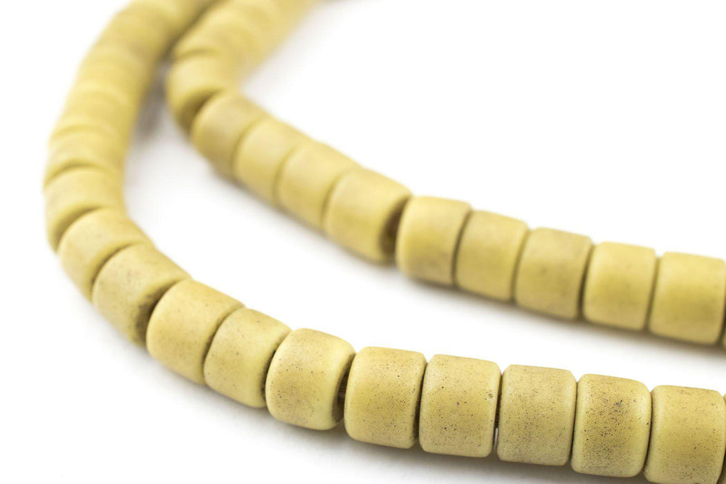 Yellow Prosser Button Beads (8mm) (Long Strand) - The Bead Chest