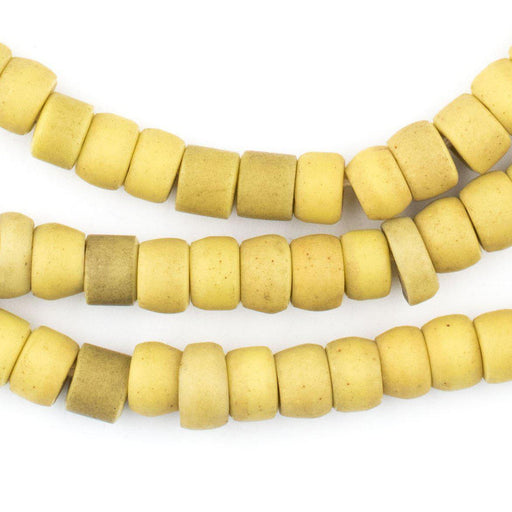 Yellow Padre Prosser Button Beads (7mm) (Long Strand) - The Bead Chest