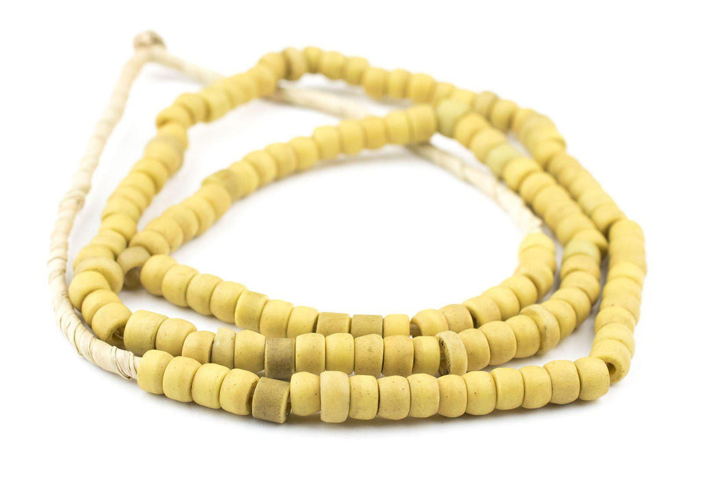 Yellow Padre Prosser Button Beads (7mm) (Long Strand) - The Bead Chest