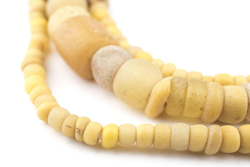 Yellow Ancient Djenne Nila Glass Beads - The Bead Chest