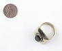 Rectangular Stone Inlaid Tuareg Ring - The Bead Chest