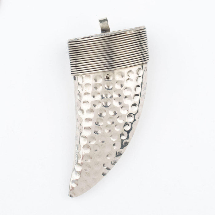 Moroccan Silver Horn Pendant (60mm) - The Bead Chest