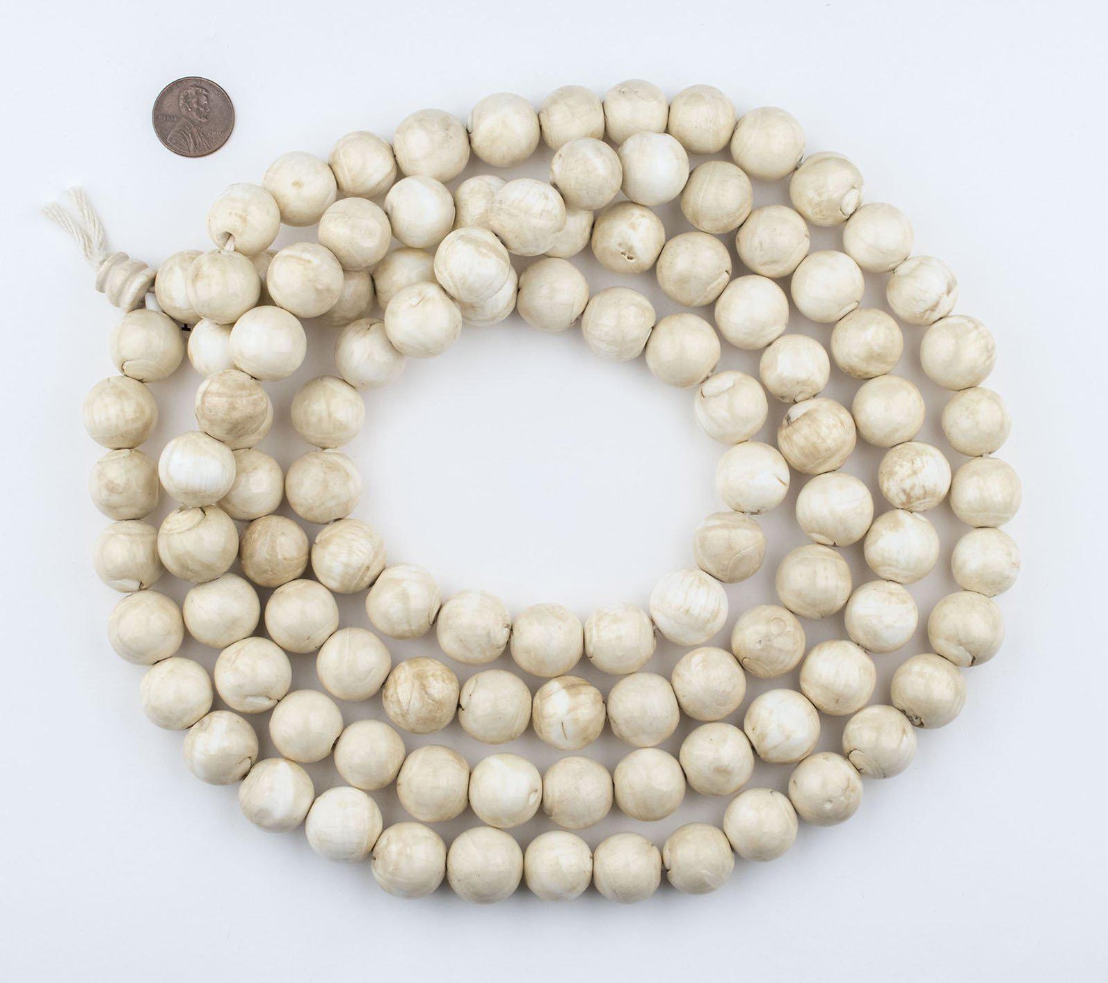Spherical Naga Conch Shell Mala Beads (17mm) — The Bead Chest