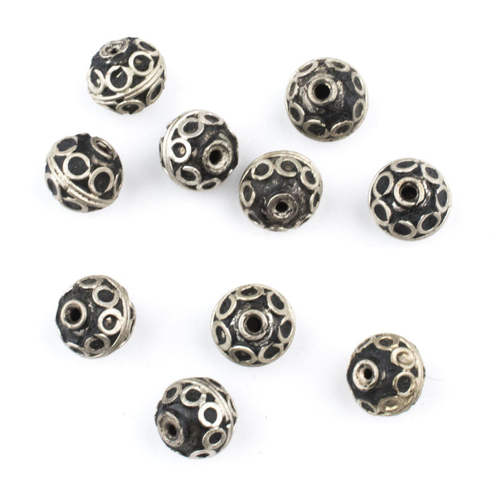 10mm Berber Silver Bicone Beads (Set of 10) - The Bead Chest