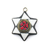 White & Red Nepal Star of David Pendant