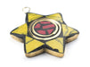 Yellow & Coral Nepal Star of David Pendant - The Bead Chest