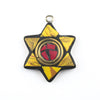 Yellow & Red Nepal Star of David Pendant