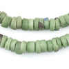 Vintage Green Sliced Sandcast Beads