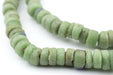 Vintage Green Sliced Sandcast Beads - The Bead Chest