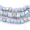 Blue & White Awalleh Chevron Beads (Long Strand)