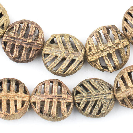 Striped Circular Brass Filigree Beads - The Bead Chest