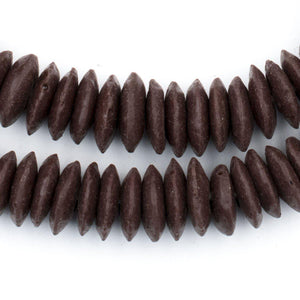 Brown Ashanti Glass Saucer Beads (14mm)