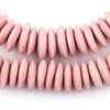 Rose Pink Ashanti Glass Saucer Beads