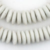 White Ashanti Glass Saucer Beads