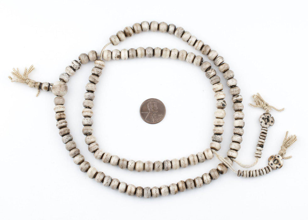 Grey Bone Mala Prayer Beads (8mm) - The Bead Chest