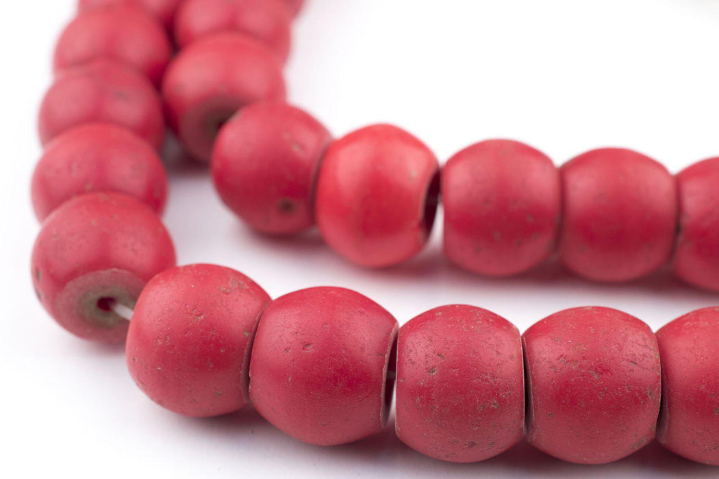 Opaque Red Round Bohemian Beads (13mm) - The Bead Chest