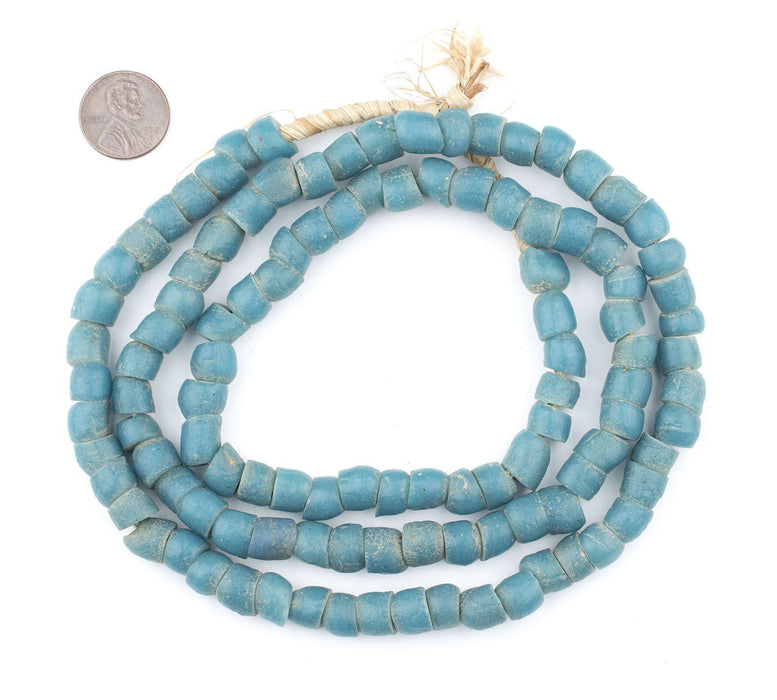 Vintage Turquoise Teal Glass Beads (9mm) - The Bead Chest