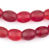 Old Bohemian Glass Red Oval Beads (14x12mm)