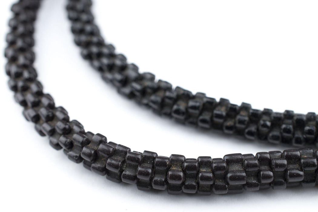 Black Star Glass Snake Beads - The Bead Chest
