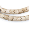 Wide White Glass Snake Beads (9mm)