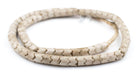 Wide White Glass Snake Beads (9mm) - The Bead Chest