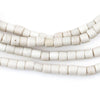Vintage White Nigerian Cylindrical Glass Beads