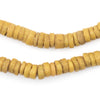 Vintage Yellow Ghana Disk Sandcast Beads (8mm)