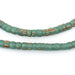 Old Green Striped Cylindrical Glass Beads - The Bead Chest