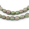 Green & Brown Round Watermelon Chevron Beads