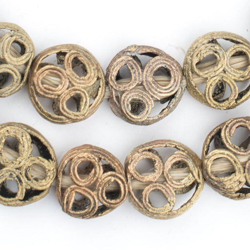 Three-Circle Circular Brass Filigree Beads (20mm) - The Bead Chest