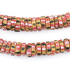 Yellow Chevron-Style Aja Krobo Beads (11mm)