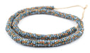 Teal Chevron-Style Aja Krobo Beads (11mm) - The Bead Chest