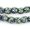Gecko Green Round Millefiori-Style Krobo Beads