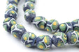 Gecko Green Round Millefiore-Style Krobo Beads - The Bead Chest