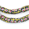 Yellow Tic-Tac-Toe Style Krobo Beads