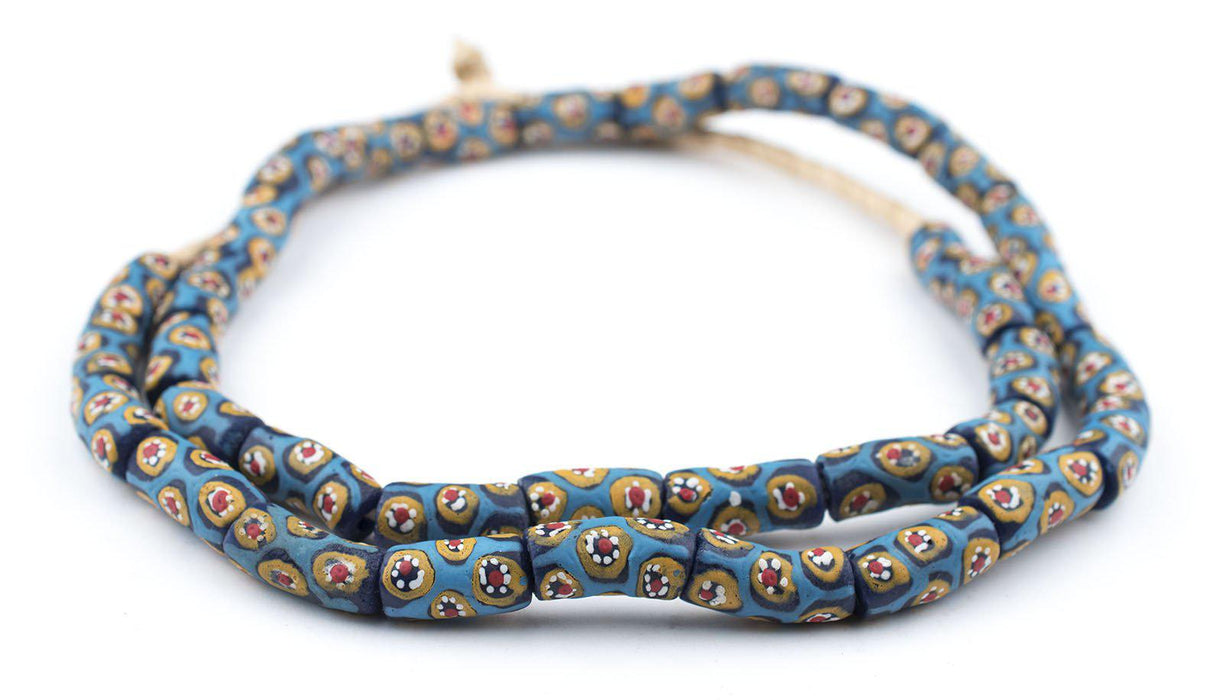 Blue Millefiori Krobo Beads - The Bead Chest