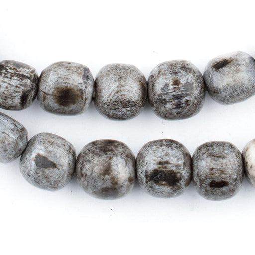 Rounded Grey Bone Beads (Small) - The Bead Chest