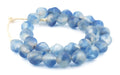 Jumbo Blue Swirl Bicone Recycled Glass Beads (25mm) - The Bead Chest