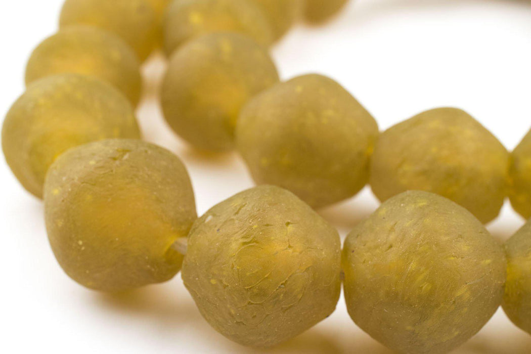 Jumbo Yellow Bicone Recycled Glass Beads (25mm) - The Bead Chest