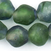 Jumbo Blue-Green Swirl Bicone Recycled Glass Beads (25mm)